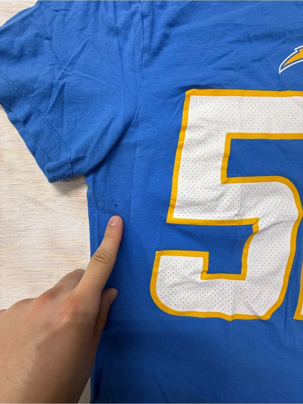 NFL Los Angeles Chargers #52 Mack Blue Football Tee Shirt